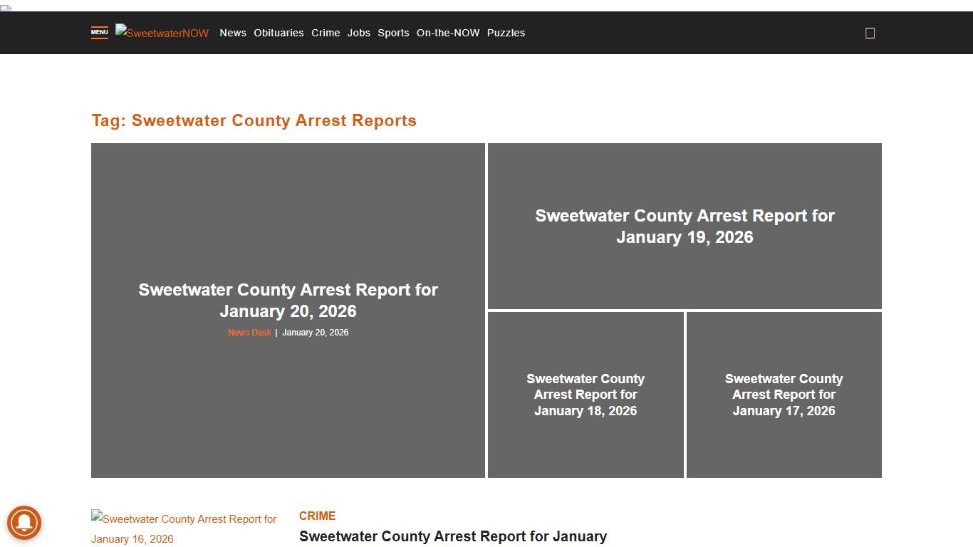 Sweetwater County Arrest Reports Archives - SweetwaterNOW